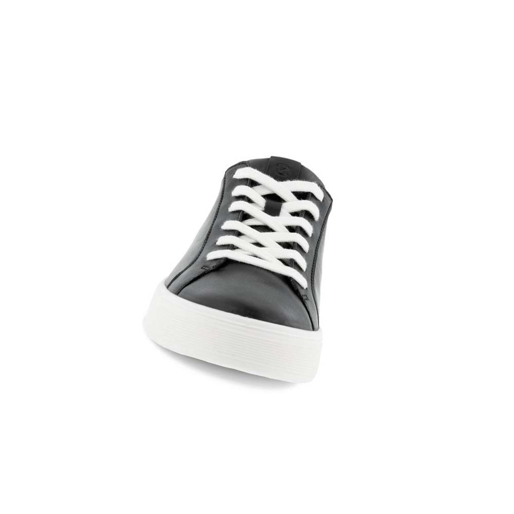 Women's Ecco Street Tray Sneakers Black | Canada 260DFM